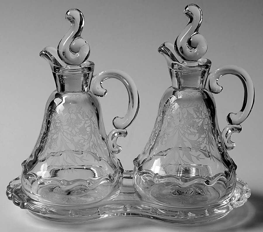 Heather (3 Piece) Cruet Set (2 Cruets & Stand) by Fostoria-1