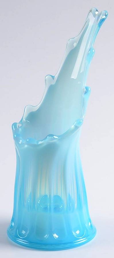 Heirloom Blue 9" Candleholder Vase by Fostoria-1
