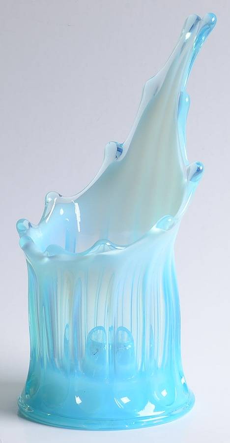 Heirloom Blue 8" Candleholder Vase by Fostoria-1