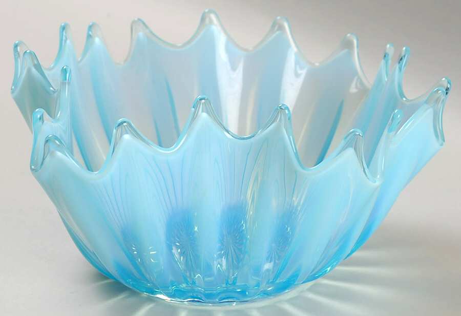 Heirloom Blue 6" Round Hanky/Handkerchief Bowl by Fostoria-1