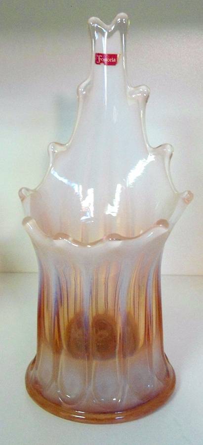 Heirloom Pink 10" Candleholder Vase by Fostoria-1
