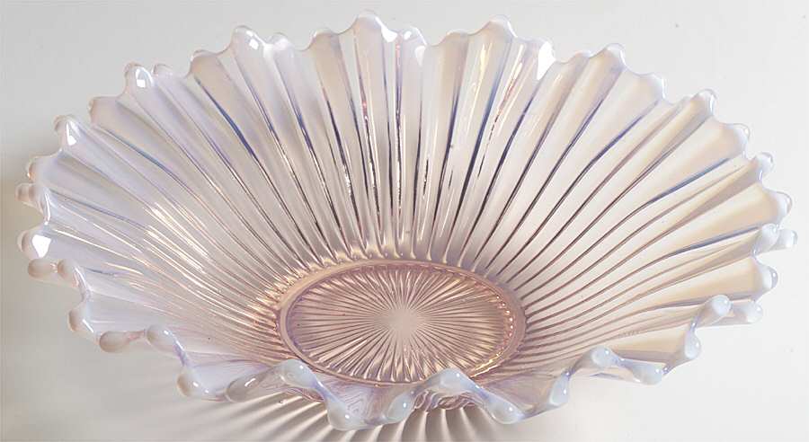 Heirloom Pink 11" Round Crimped Bowl by Fostoria-1