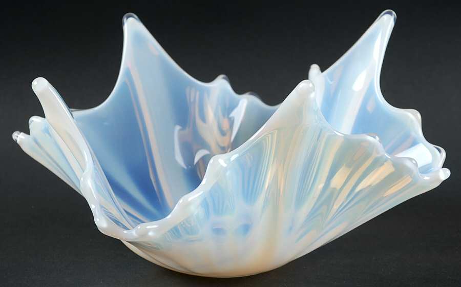 Heirloom White (Opal) 6" Round Crinkle Bowl by Fostoria-1