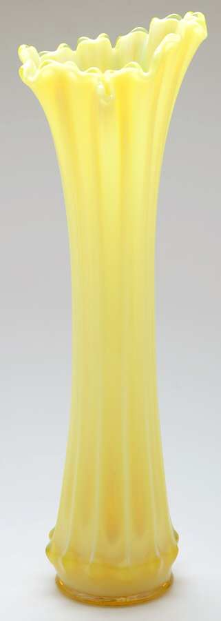 Heirloom Yellow 18" Flower Vase by Fostoria-1