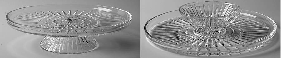 Heritage Clear Footed Cake Plate/One Piece Chip & Dip by Fostoria-1