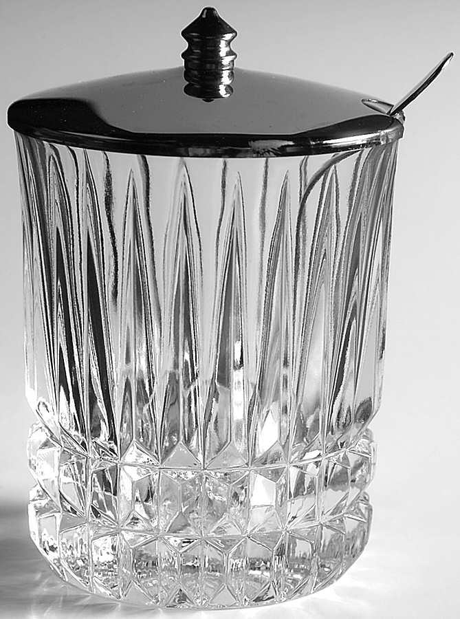 Heritage Clear Jam/Jelly with Metal Lid & Spoon by Fostoria-1