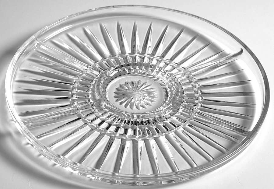 Heritage Clear 10" Round 5 Part Relish by Fostoria-1