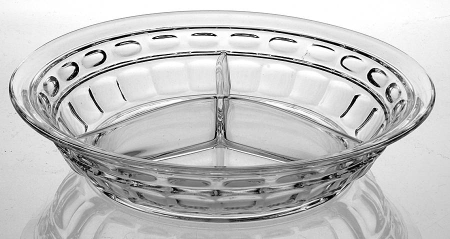 Hermitage Clear 7" Round 3 Part Relish by Fostoria-1