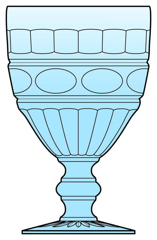 Hermitage Azure (Light Blue) Water Goblet by Fostoria-1