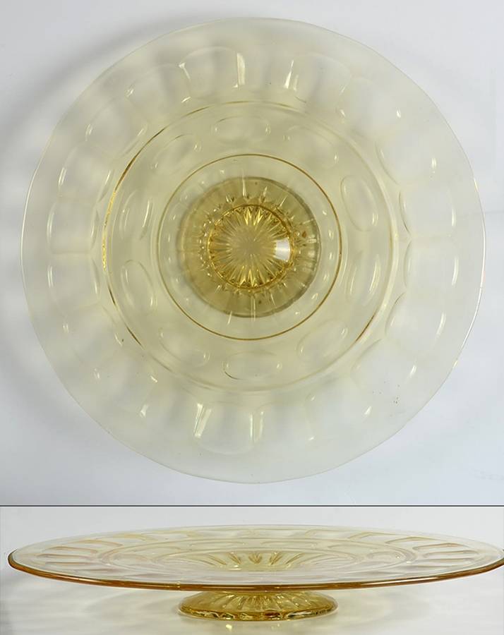 Hermitage Topaz Footed Cake Plate by Fostoria-1