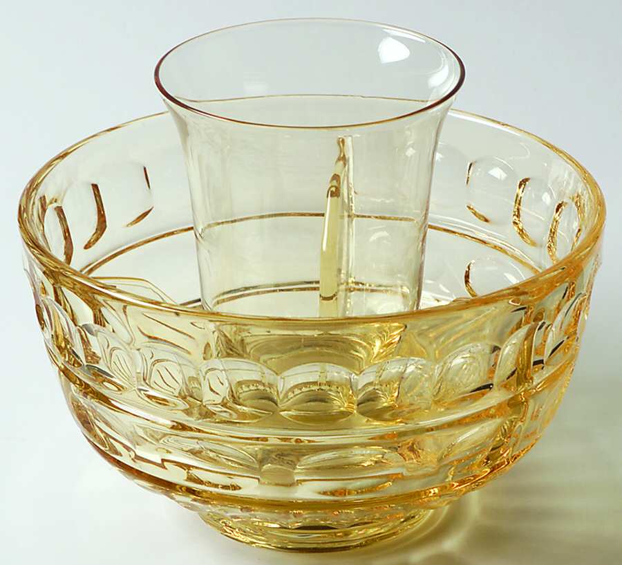 Hermitage Topaz Ice Dish with Tomato Insert by Fostoria-1