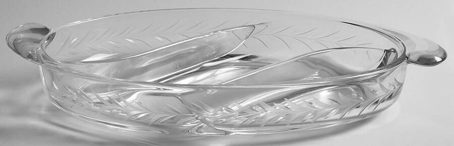 Holly Clear (Stem 6030) 12" Oval 3 Part Relish by Fostoria-1