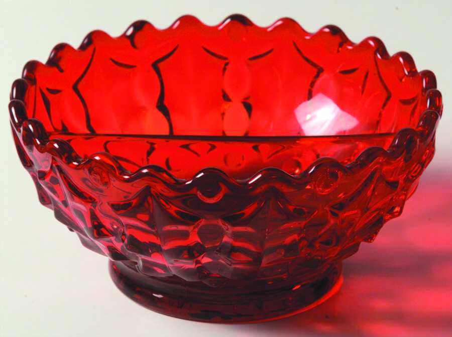 Holly Ruby (Giftware) Small Divided Party Bowl by Fostoria-1