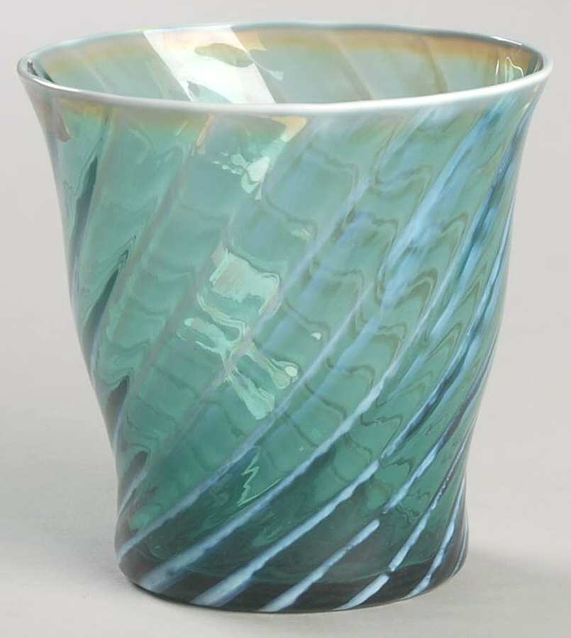 Homespun Teal Blue Old Fashioned by Fostoria-1