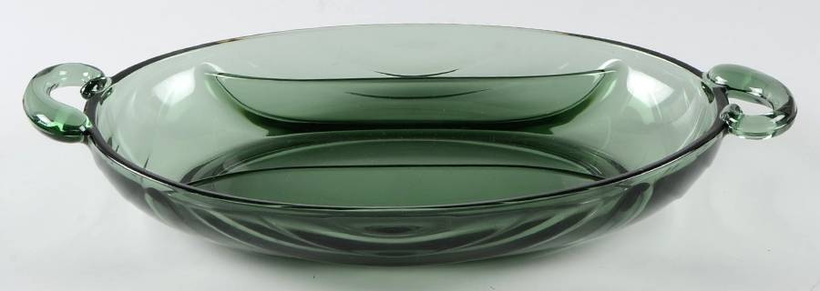 Horizon Green (Spruce) 12" Oval 3 Part Relish by Fostoria-1