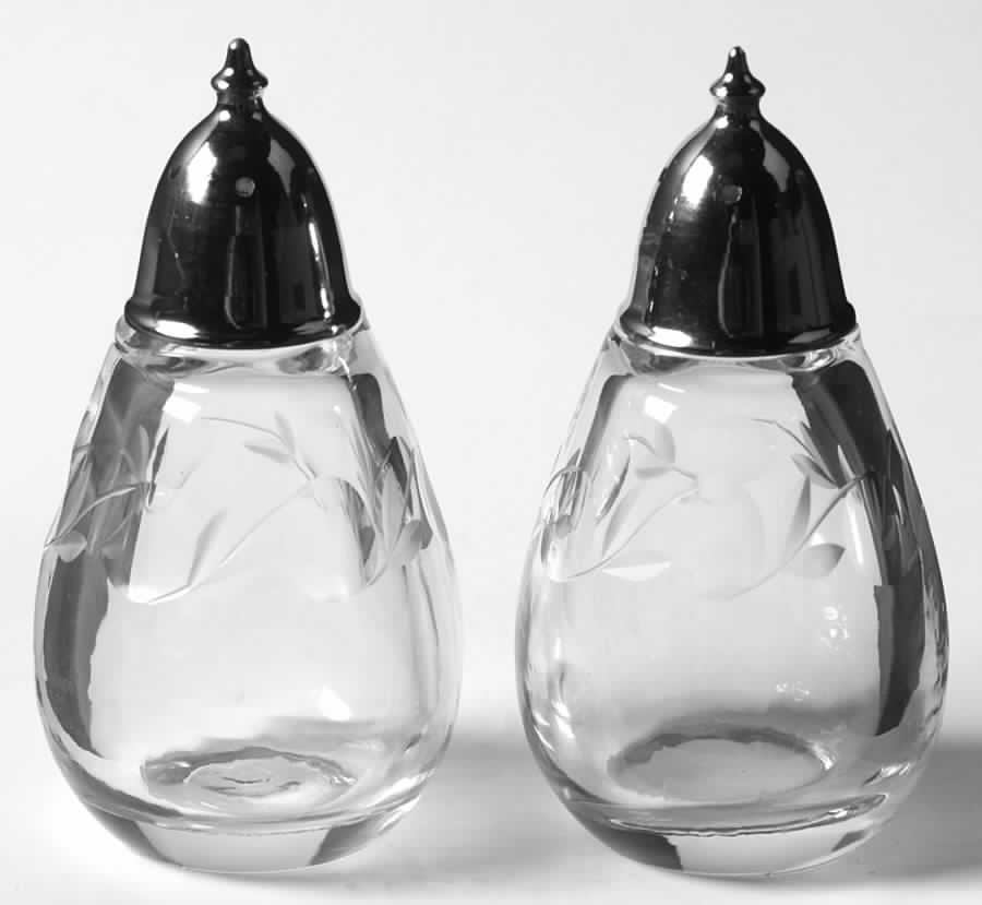 Ingrid (Newer, Cutting 836) Shaker Set w/Metal Lids by Fostoria-1