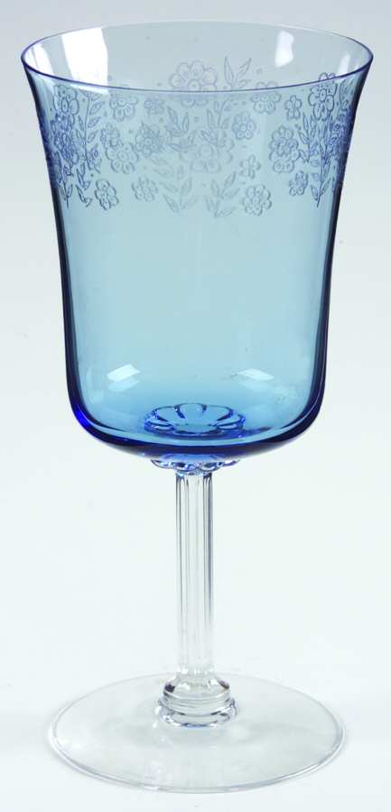 Intimate Blue Water Goblet by Fostoria-1