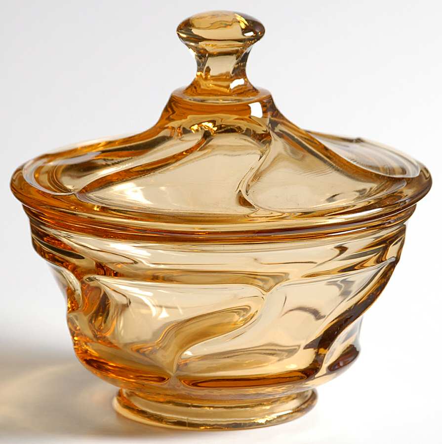Jamestown Amber Sauce Dish & Cover by Fostoria-1