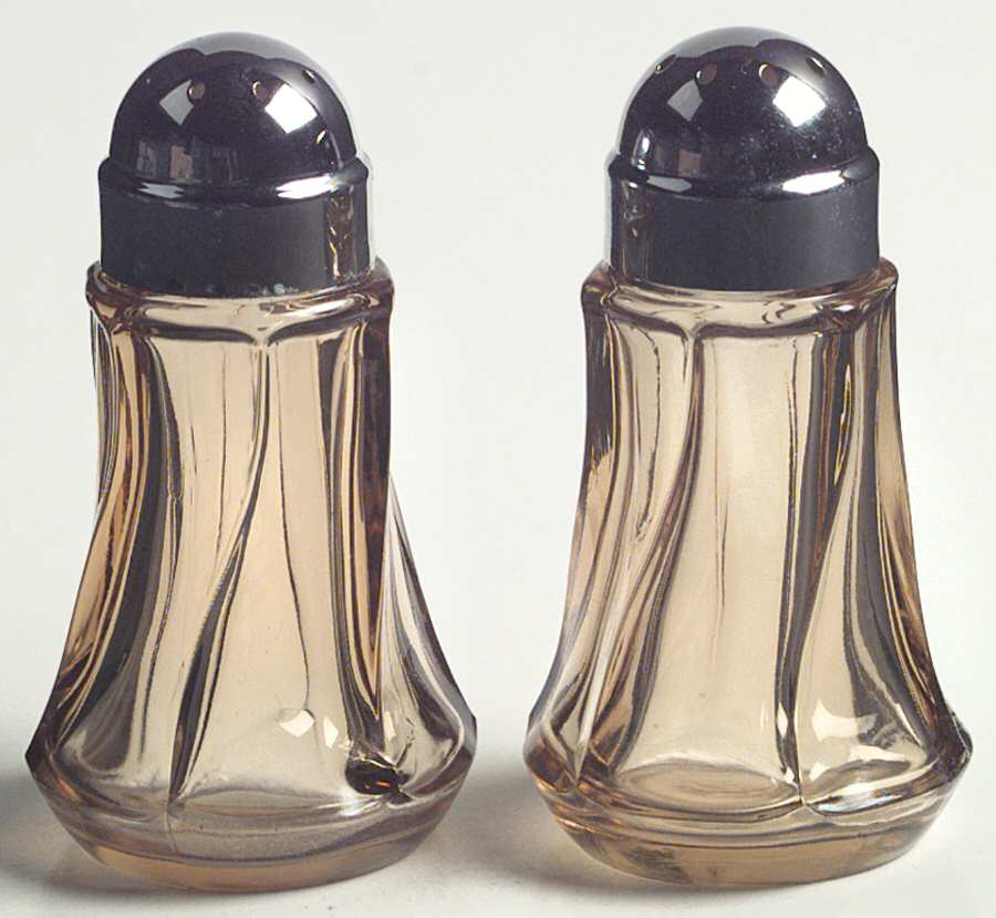 Jamestown Amber Shaker Set w/Metal Lids by Fostoria-1