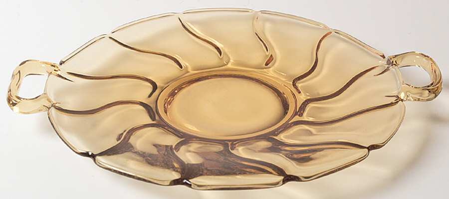 Jamestown Amber Handled Cake Plate by Fostoria-1