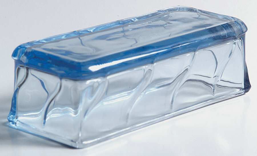 Jamestown Blue Lid for 1/4 Pound Butter by Fostoria-1
