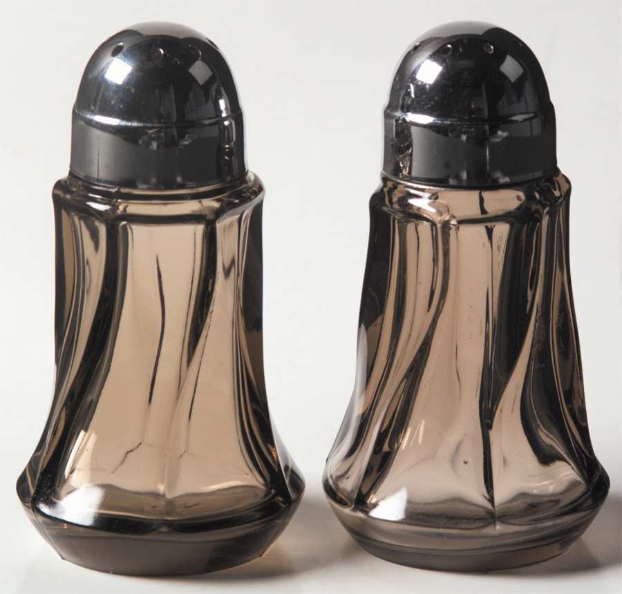 Jamestown Brown Shaker Set w/Metal Lids by Fostoria-1