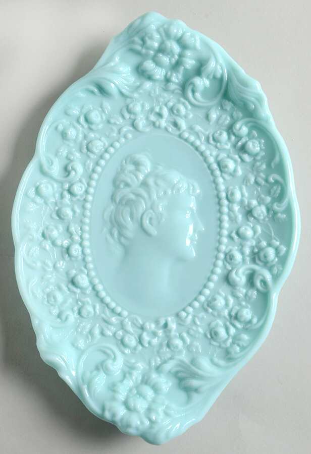 Jenny Lind Aqua (Blue) Comb and Brush Tray by Fostoria-1