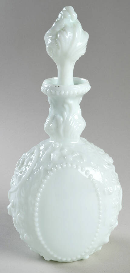 Jenny Lind Milkglass Cologne Bottle & Stopper by Fostoria-1