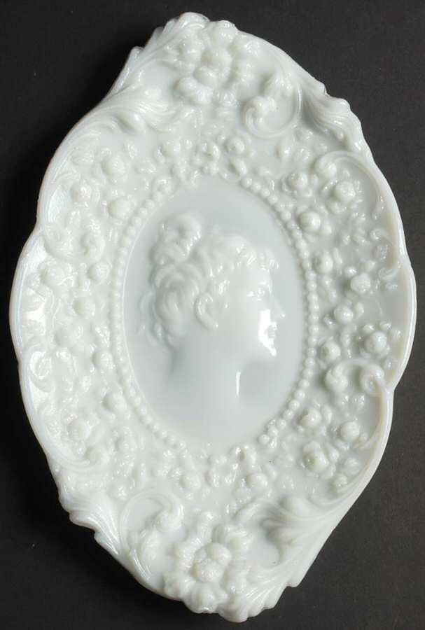 Jenny Lind Milkglass Comb and Brush Tray by Fostoria-1