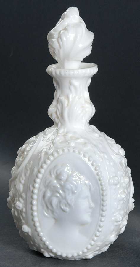 Jenny Lind Milkglass Cologne Bottle & Stopper by Fostoria-1