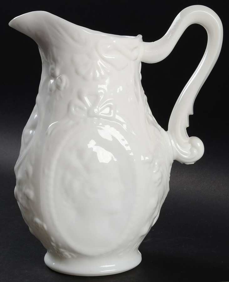 Jenny Lind Milkglass 40 Oz Pitcher by Fostoria-1