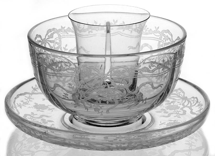 June Clear Crab Ice Dish W/Insert & Underplate by Fostoria-1