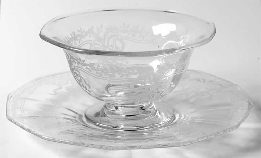 June Clear Mayonnaise Bowl and Underplate by Fostoria-1