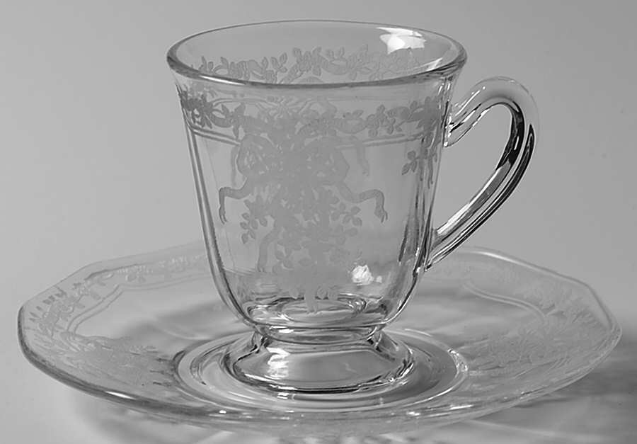 June Clear Demitasse Cup & Saucer Set by Fostoria-1