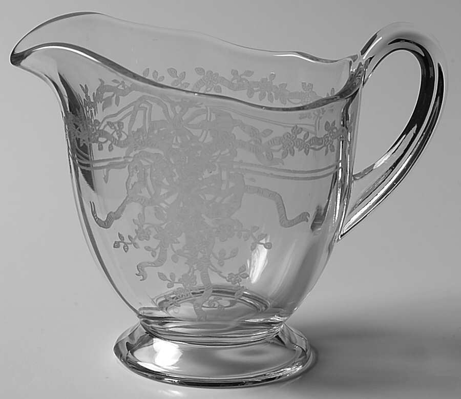 June Clear Footed Creamer by Fostoria-1