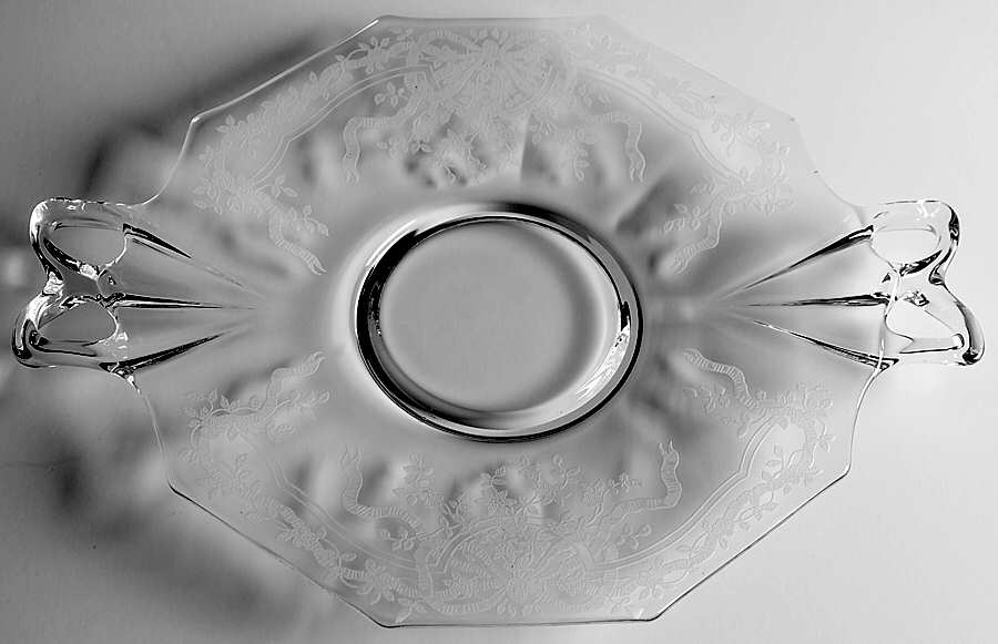 June Clear Handled Cake Plate by Fostoria-1