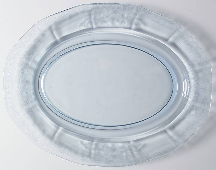 June Blue (Azure) 15" Oval Platter by Fostoria-1