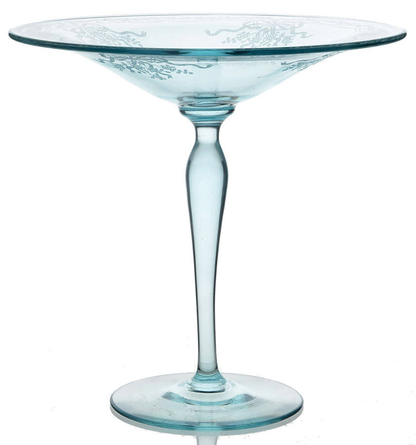 June Blue (Azure) Round Compote (Height X Width) by Fostoria-1