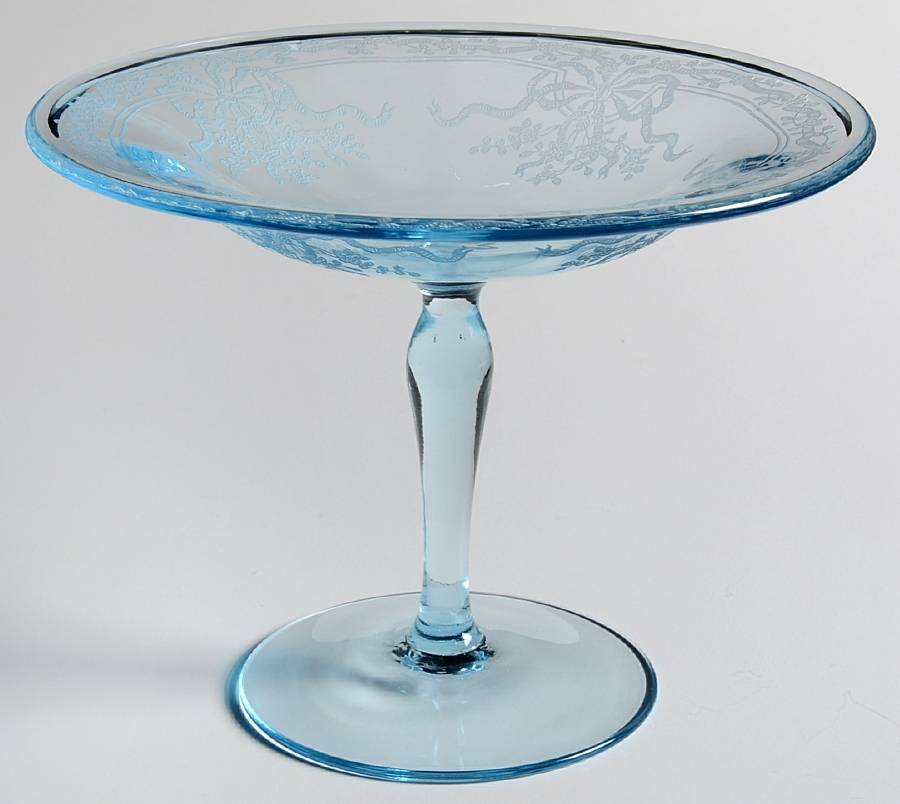 June Blue (Azure) Round Compote (Height X Width) by Fostoria-1