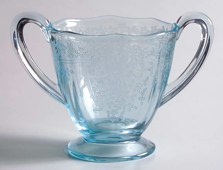 June Blue (Azure) Mini Open Sugar by Fostoria-1