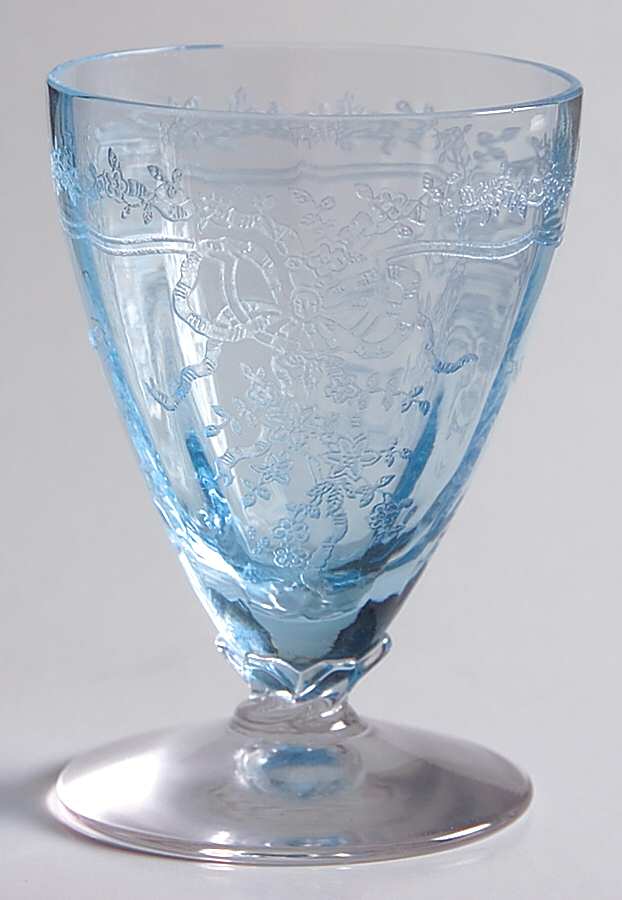June Blue (Azure) Whiskey Glass by Fostoria-1