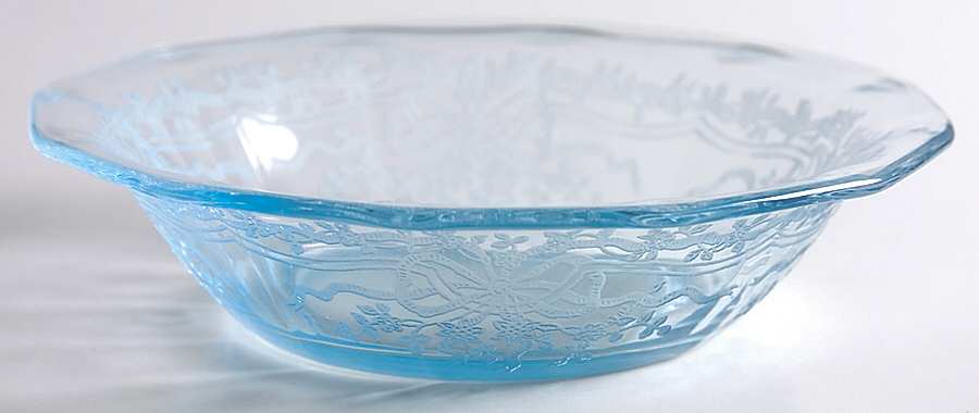 June Blue (Azure) Small Fruit Dessert Bowl by Fostoria-1