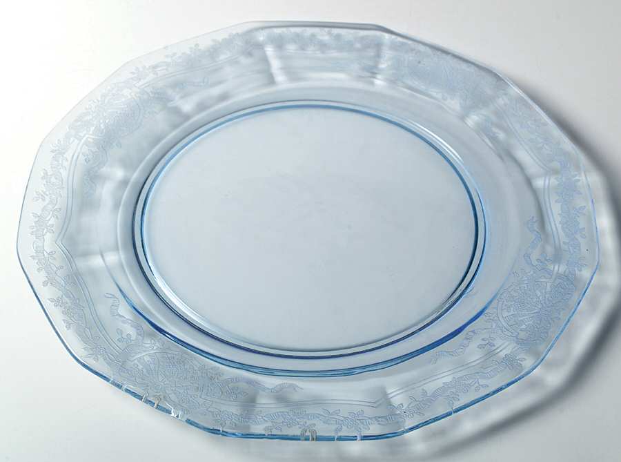 June Blue (Azure) 13" Service Plate by Fostoria-1