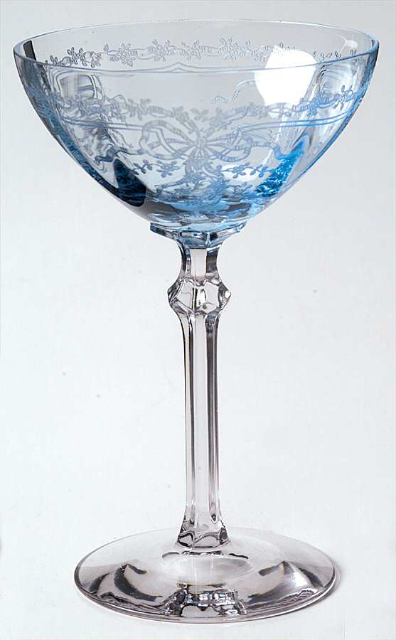 June Blue (Azure) Champagne/Tall Sherbet by Fostoria-1