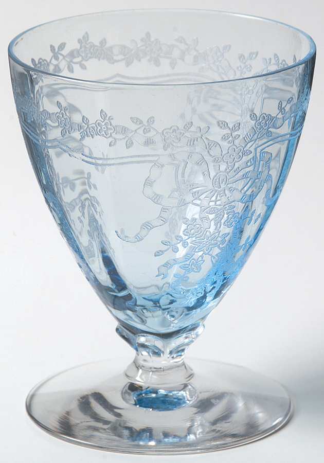 June Blue (Azure) Oyster or Fruit Cocktail by Fostoria-1