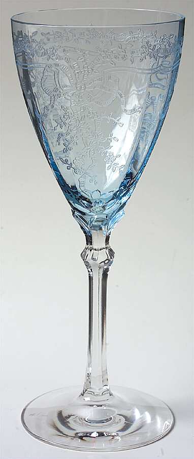 June Blue (Azure) Water Goblet by Fostoria-1