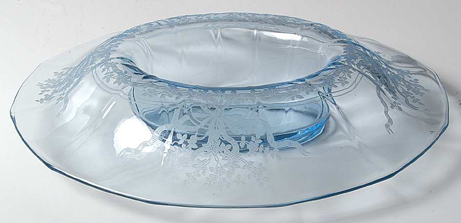 June Blue (Azure) 13" Oval Centerpiece by Fostoria-1