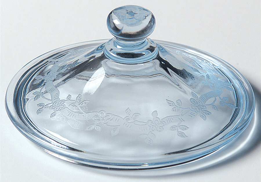 June Blue (Azure) Lid for Footed Sugar Bowl by Fostoria-1