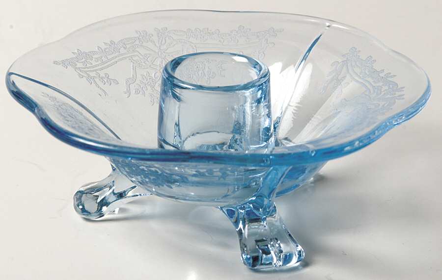 June Blue (Azure) 2" Single Light Candlestick by Fostoria-1