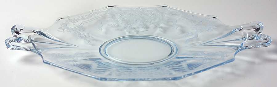 June Blue (Azure) Handled Cake Plate by Fostoria-1